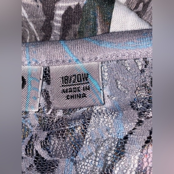 Cato Women Lace Inlay Studded Blouse 18/20W Black Wildflower Prairie Casual - Picture 4 of 8